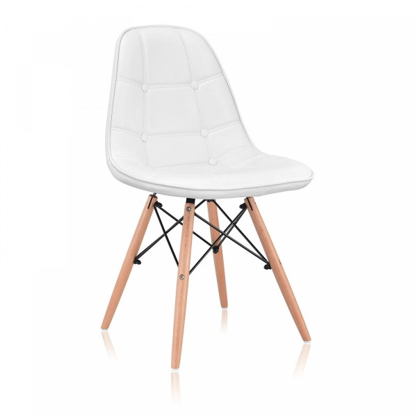 Стул Eames 888 белый экокожа